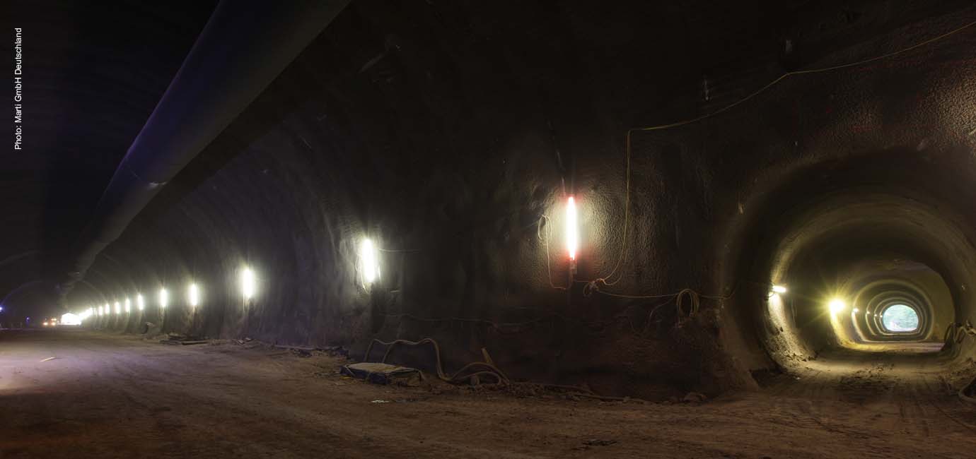 Tunnel Feuerfelsen, Shotcrete, Sprayed Concrete, PANTARHIT Superplasticizer, PANTARHOL Retarding Admixture