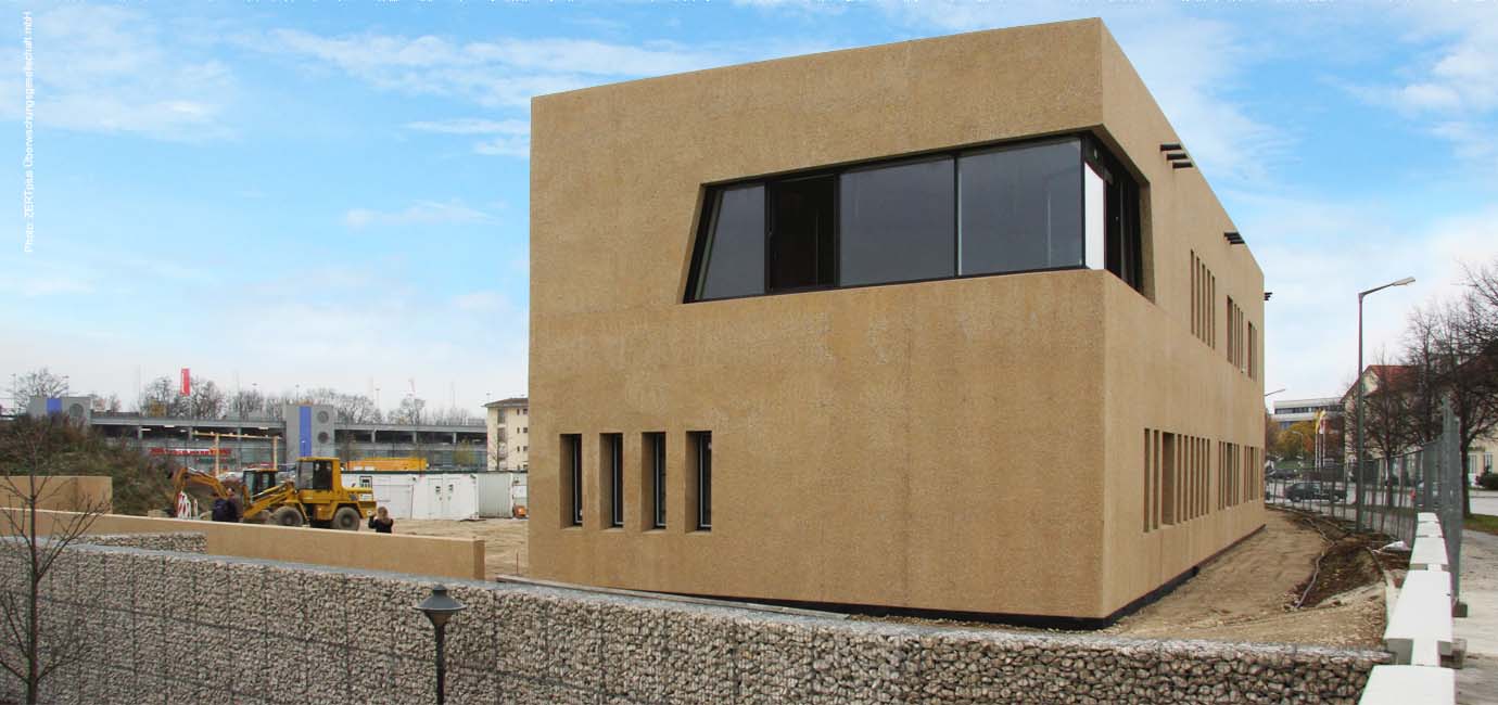 Bürgerhaus Poing, yellow Coloured Concrete, exposed concrete